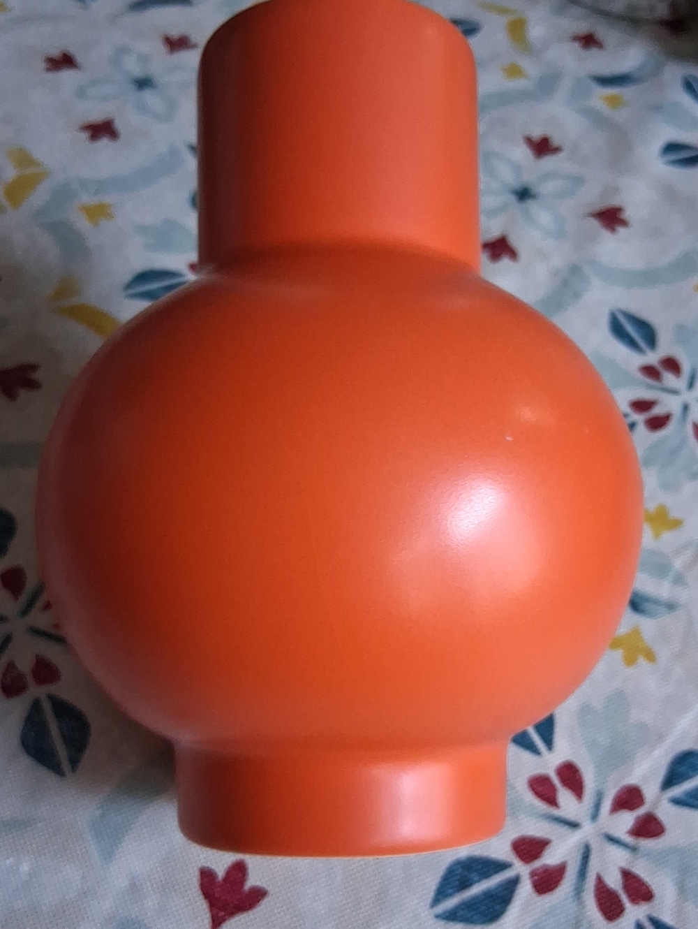 Moma Bright Orange Rounded Ceramic Vase - Picture 2 of 6